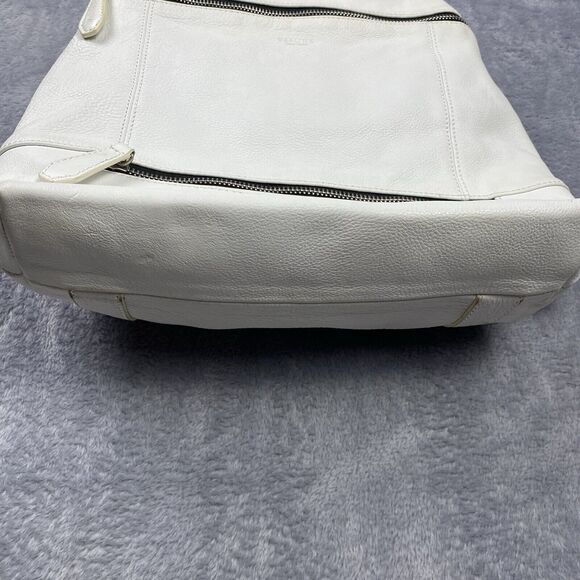 Perlina New York Backpack Purse White Beige Leather Adjustable Strap Gold Tone - Picture 4 of 15